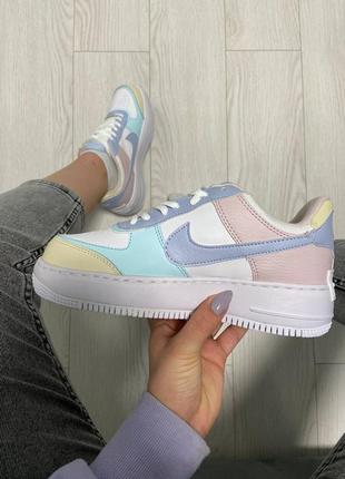 Nike air force 1 shadow yellow multi трендові жіночі кольорові кросівки найк форс весна літо фіолетові жовті разноцветные кроссовки4 фото