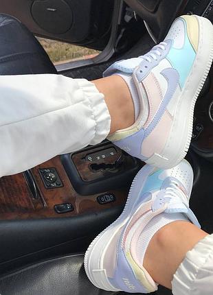 Nike air force 1 shadow yellow multi трендові жіночі кольорові кросівки найк форс весна літо фіолетові жовті разноцветные кроссовки7 фото
