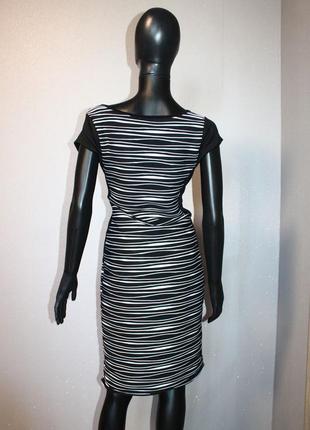 Платье футляр в облипку в черно-белую горизонтальную волну полоску, uk, 16/44 (4082)2 фото