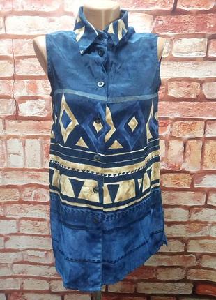 Рубашка вискоза пестрая винтажная 90-00е