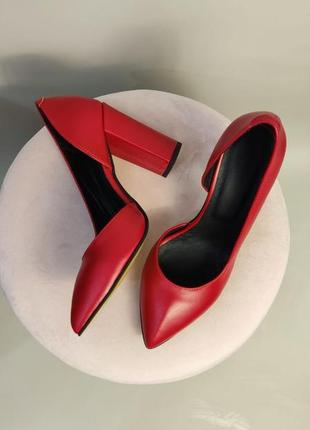 Ексклюзивні туфлі човники італійська шкіра і замша люкс червоні6 фото