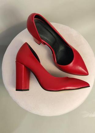 Ексклюзивні туфлі човники італійська шкіра і замша люкс червоні8 фото