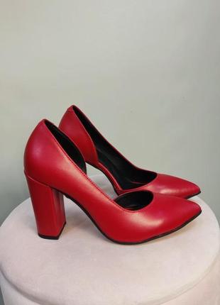 Ексклюзивні туфлі човники італійська шкіра і замша люкс червоні7 фото