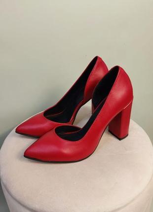 Ексклюзивні туфлі човники італійська шкіра і замша люкс червоні3 фото