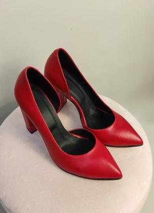 Ексклюзивні туфлі човники італійська шкіра і замша люкс червоні4 фото