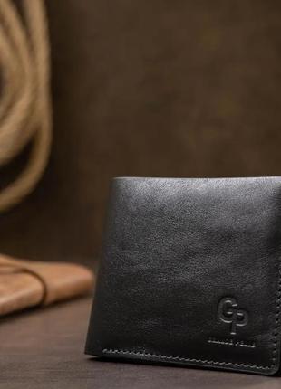 Мужское портмоне глянцевое черное