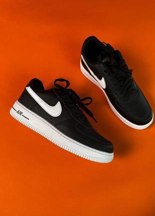 Чоловічі кросівки nike air force 1 nba black white / кросівки найк чорні з білим