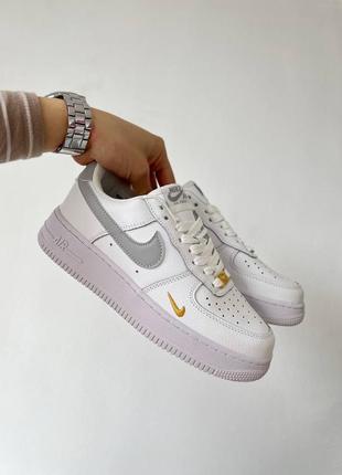 Nike air force 1 low white grey трендові жіночі білі кросівки найк форс весна літо осінь женские крутые тренд кроссовки1 фото