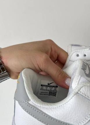 Nike air force 1 low white grey трендові жіночі білі кросівки найк форс весна літо осінь женские крутые тренд кроссовки6 фото