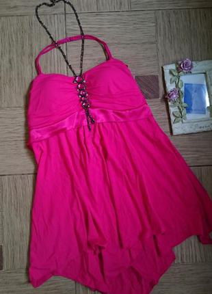 Красивая майка с украшением фуксия, топ, блузка, блуза размер 44/46