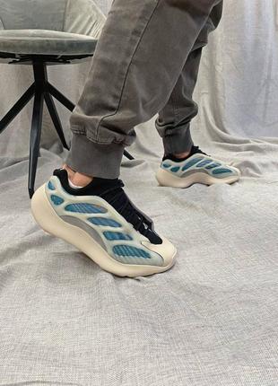 Adidas yeezy boost 700 v3 kyanite трендові кросівки адідас ізі блакитні весна літо осінь унісекс чоловічі жіночі блакитні кросівки світяться в темряві