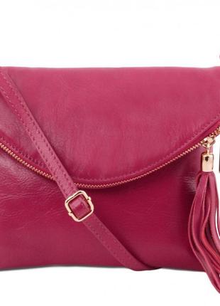 Жіноча шкіряна сумка tuscany leather young bag tl141153 (фуксія)1 фото