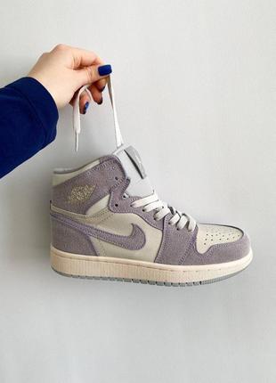 Кросівки nike air jordan retro high light purple1 фото