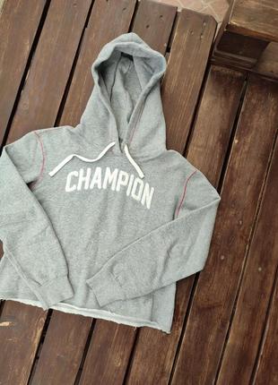 Винтажное укороченное худи champion heritage fit худи-топ обрезанное худи cropped1 фото