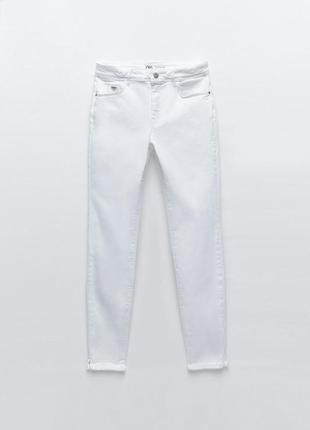 Білі джинси zara з розрізами нова колекція