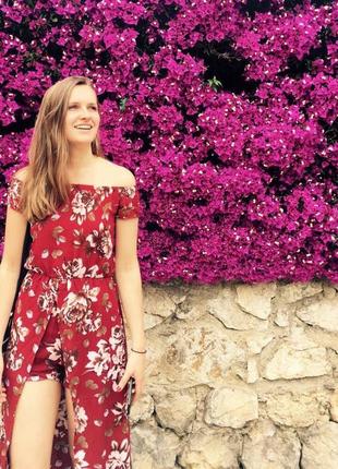 Летнее цветочное платье сарафан с шортами