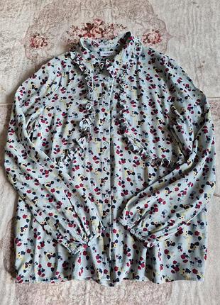 Блакитна блуза сорочка в дрібний принт max&co від max mara