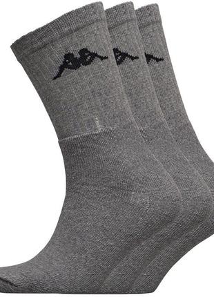 Носки kappa mens three pack crew socks medium grey melange