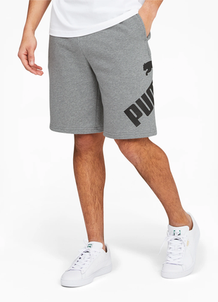 Серые мужские шорты puma 10" big logo men's shorts новые оригинал из сша
