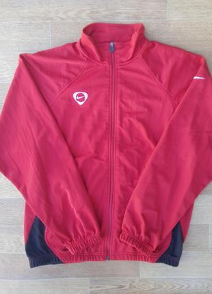 Nike dry-fit l чоловіча спортивна кофта червона/чорна