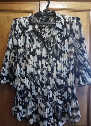 3 дня!шикарная блуза кофта ткань плиссе тканевые пуговицы фирмы bhs (биэйчэс)2 фото
