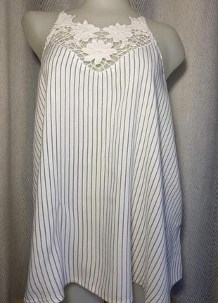 Женская вискозная блузка с кружевом, натуральная штапельная кружевная майка, блуза1 фото