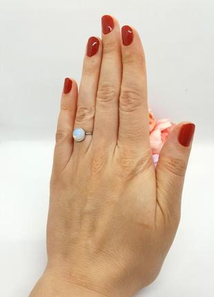 🌛💍 миниатюрное кольцо в стиле минимализм лунный камень лунный камень6 фото
