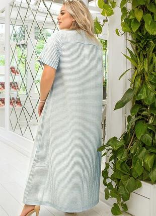 Плаття літнє довге лляне вільного силуету2 фото