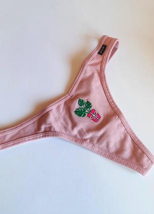 Бавовняні трусики стрінги від victorias secret pink хлопкові трусики вікторія сікрет пінк оригінал