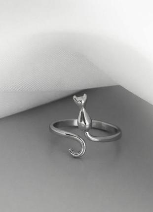 Набір сережки кільце срібло комплект котик сережки кільце7 фото