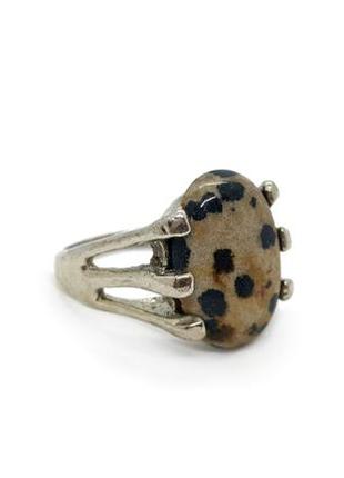 💍🐶 оригинальное кольцо натуральный камень далматиновая яшма р.. 18, 19, 19,5, 20
