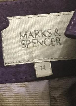 Жакет куртка натуральная замша фиолетовый marks & spencer оригинал8 фото