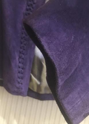Жакет куртка натуральная замша фиолетовый marks & spencer оригинал3 фото