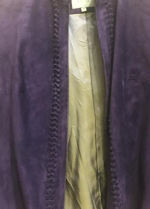 Жакет куртка натуральная замша фиолетовый marks & spencer оригинал6 фото