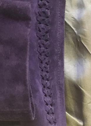 Жакет куртка натуральная замша фиолетовый marks & spencer оригинал7 фото