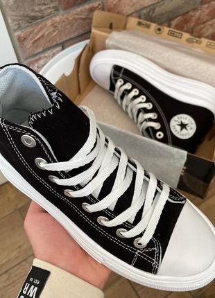 Чоловічі високі чорно-білі кеди converse high 🆕 кеди конверс8 фото