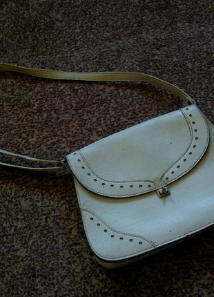Шкіряна біла сумка