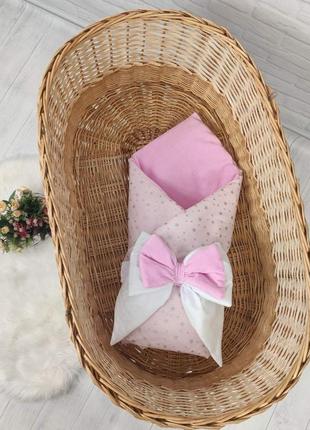 Красивый велюровый конверт с глиттером для девочки