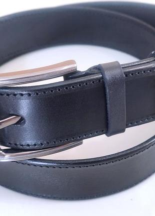 Чоловічий ремінь шкіряний класичний. чорний