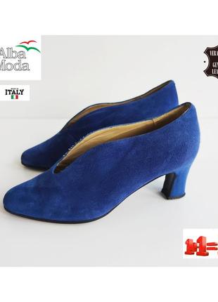 ❤1+1=3❤ alba moda італія жіночі замшеві туфлі човники з v - подібним вирізом