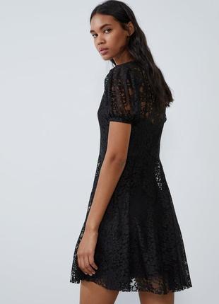 Чорное гипюровое платье zara размер м2 фото