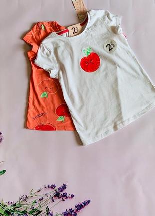 Комплект новых милейших футболк pepco девочке 6-7 лет