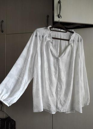 Белая блуза в стиле "бохо"4 фото