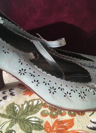 Туфлі мері - джейн, шкіра, італія, оливкові3 фото
