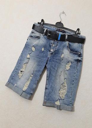 Jijoys jeans брендовые шорты джинсовые сине-голубые с ремнём мужские оригинал турция