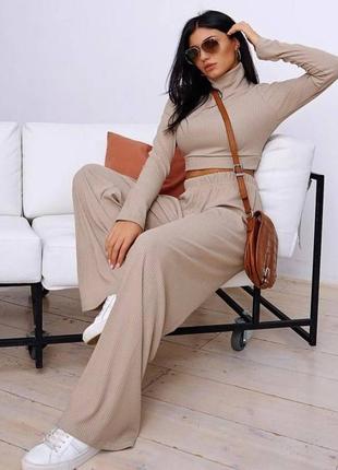 Костюм брючный прогулочный в рубчик