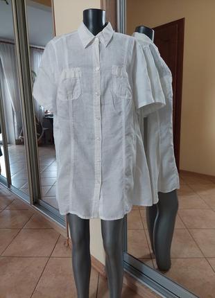 Подовжена 💯% лляна сорочка 👕, туніка великої кількості