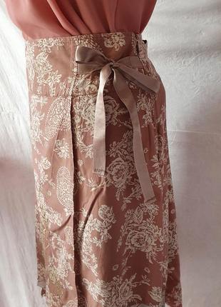 Літня спідниця легка тонка імітація на запах міді приталена юбка летняя котон лёгкая красивая3 фото