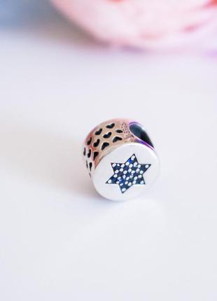 Серебряный шарм-подвеска круглая для браслета