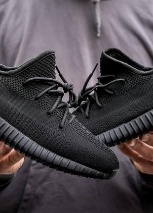 Женские кроссовки adidas yeezy 350 all black   #адидас2 фото